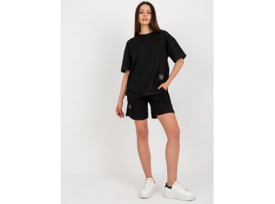 Ensemble avec chemisier et short - noir