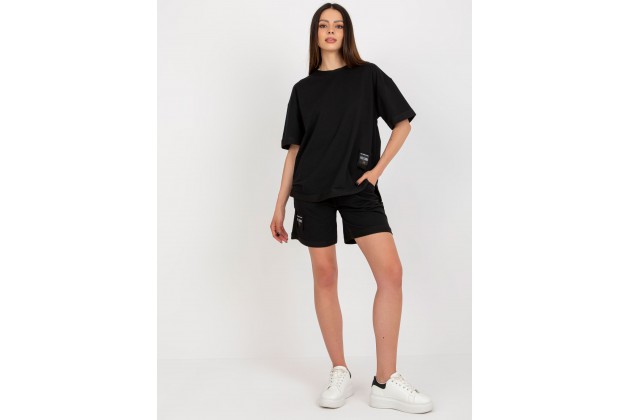Ensemble avec chemisier et short - noir