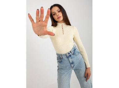 T-shirt sculptant à col montant - beige clair