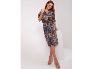 Robe courte femme à imprimé - gris graphite