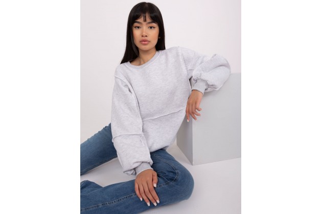 Sweat-shirt col rond - grise clair