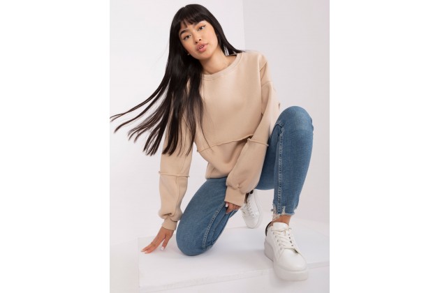 Sweat-shirt col rond - beige