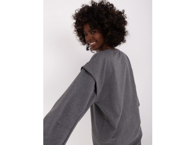 Sweat-shirt col rond - gris foncé