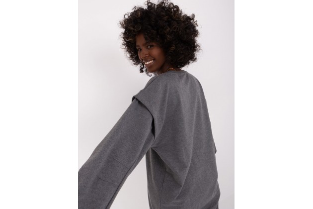 Sweat-shirt col rond - gris foncé