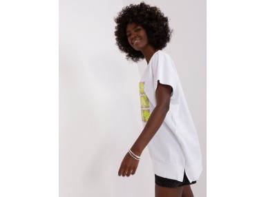 T-shirt en coton - blanc et vert