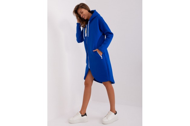 Sweat à capuche décontracté avec fermeture -bleu cobalt