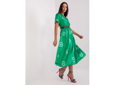 Robe longue femme à imprimé - verte