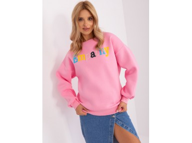 Sweat-shirt à encolure ronde et imprimé - rose