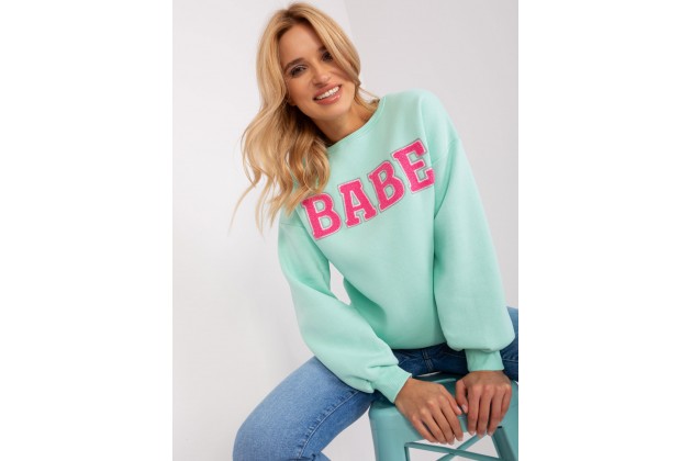 Sweat-shirt col rond - menthe
