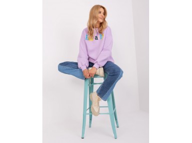 Sweat-shirt à encolure ronde et imprimé - violet clair