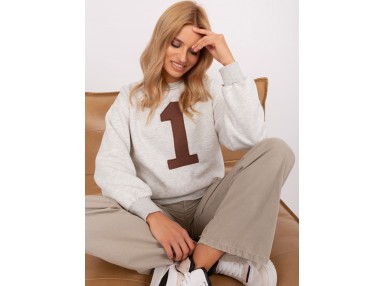 Sweat-shirt col rond - gris clair
