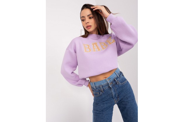 Sweat-shirt col rond - violet clair
