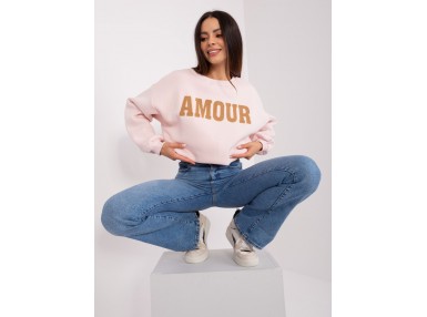 Sweat-shirt col rond - rose clair