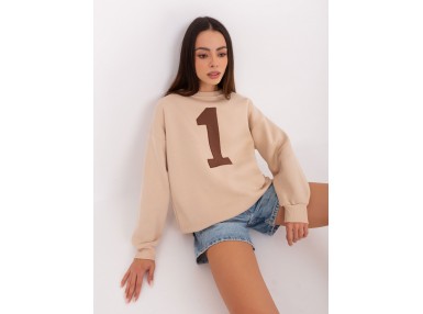 Sweat-shirt col rond - beige