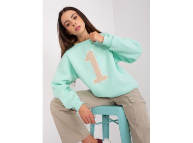 Sweat-shirt col rond - menthe