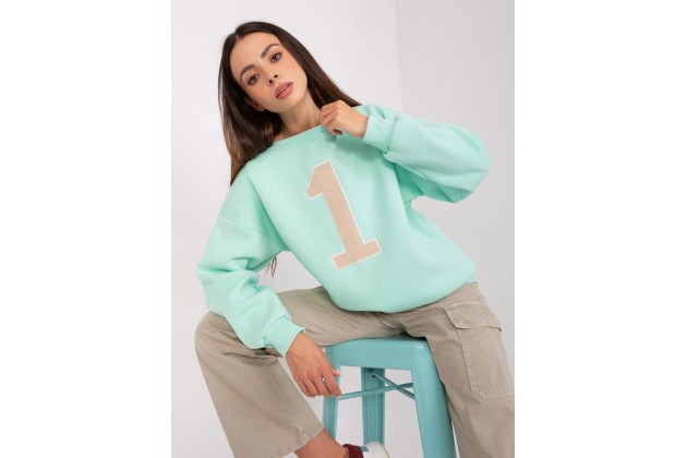 Sweat-shirt col rond - menthe
