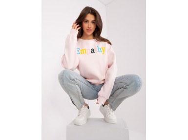 Sweat-shirt à encolure ronde et imprimé - rose clair