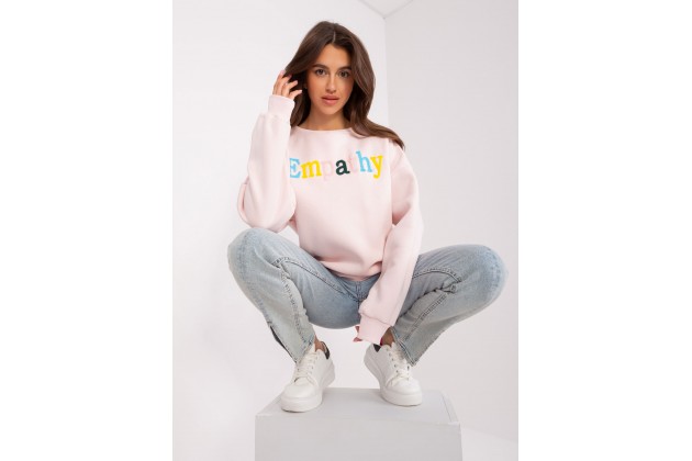 Sweat-shirt à encolure ronde et imprimé - rose clair