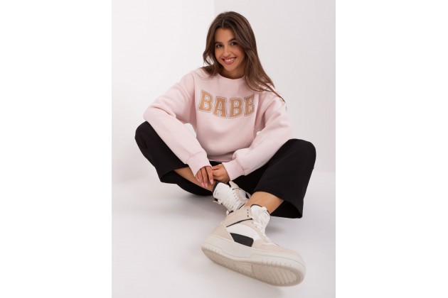 Sweat-shirt col rond - rose clair