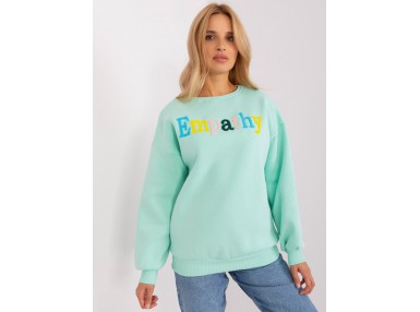 Sweat-shirt à encolure ronde et imprimé - menthe
