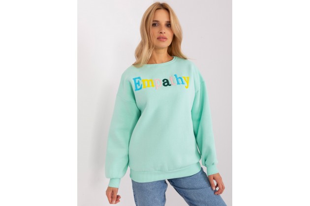 Sweat-shirt à encolure ronde et imprimé - menthe