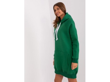 Sweat à capuche long femme - vert foncé