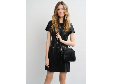 Sac à bandoulière en cuir effet croco pour femme