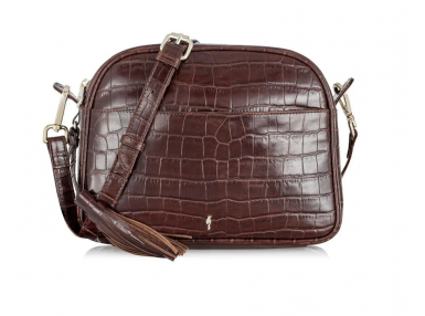 Sac à bandoulière en cuir effet croco pour femme