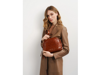 Sac à bandoulière en cuir effet croco pour femme