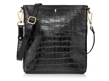 Sac à bandoulière en cuir effet croco pour femme