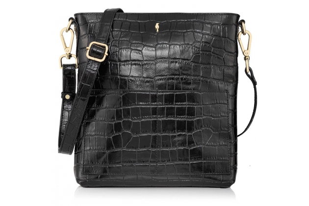 Sac à bandoulière en cuir effet croco pour femme