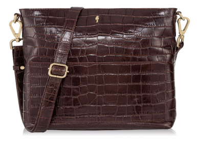Sac à bandoulière en cuir effet croco pour femme