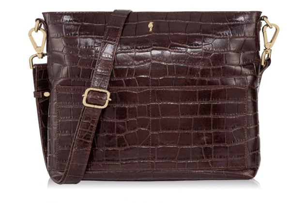 Sac à bandoulière en cuir effet croco pour femme