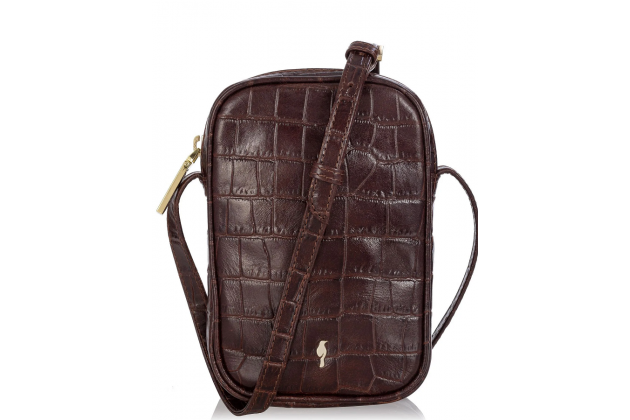 Pochette en cuir marron