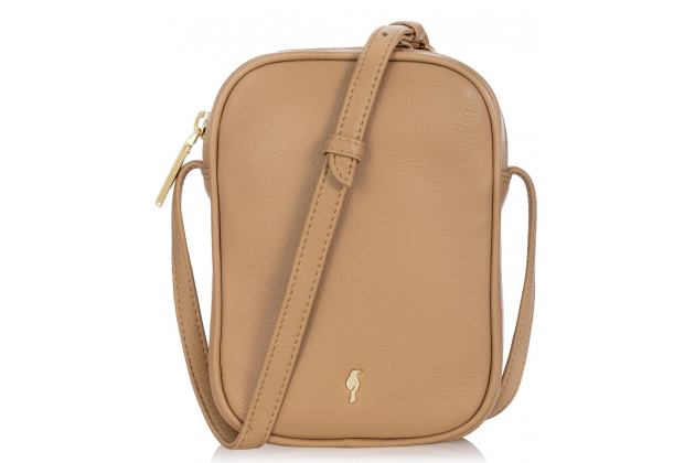 Pochette en cuir beige