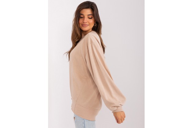 Sweat-shirt col rond - beige