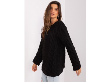 Pull en maille torsadée - noir