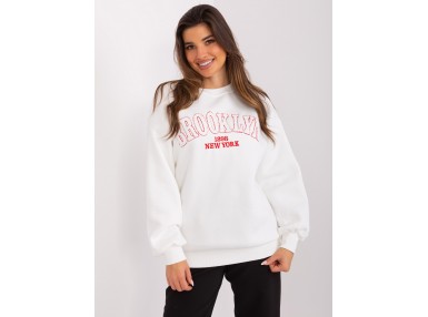 Sweat-shirt à encolure ronde et imprimé - écru