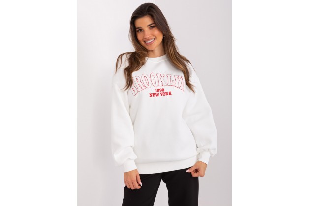 Sweat-shirt à encolure ronde et imprimé - écru