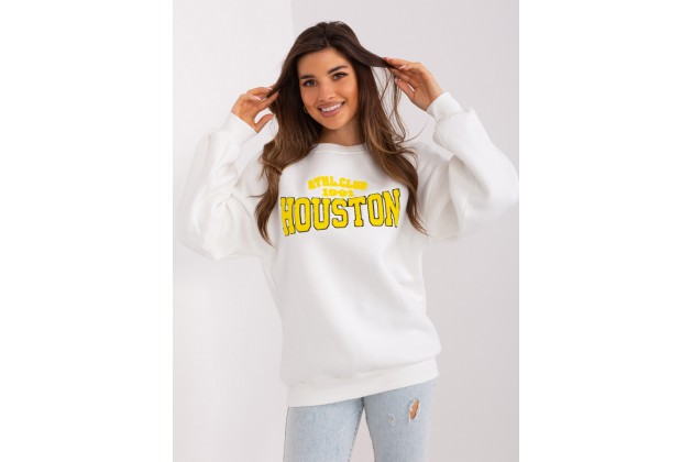 Sweat-shirt à encolure ronde et imprimé - écru