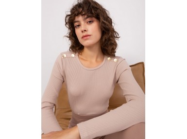 T-shirt moulant - beige