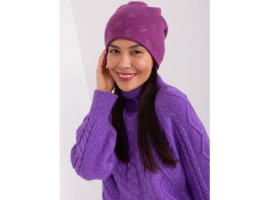 Bonnet avec détail à strass - violet