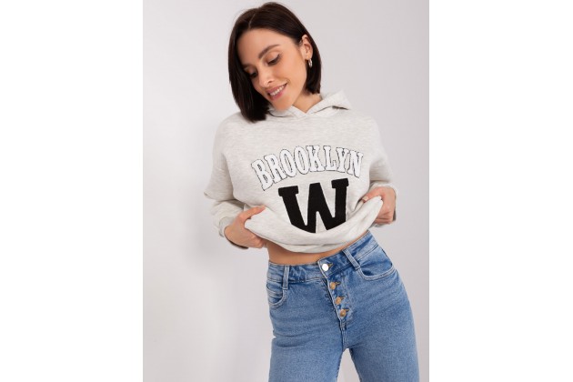 Sweat-shirt à capuche Femme - gris clair
