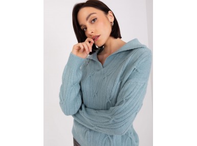 Pull en maille torsadée - menthe