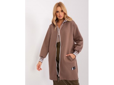 Sweat à capuche à fermeture éclair - marron