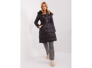 Veste matelassée à capuche - noire