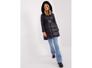 Veste matelassée à capuche  - noire