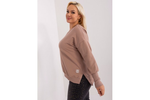 Sweat -shirt à encolure ronde - beige