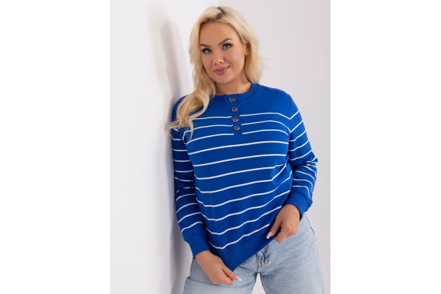 Sweat-shirt en coton - cobalt