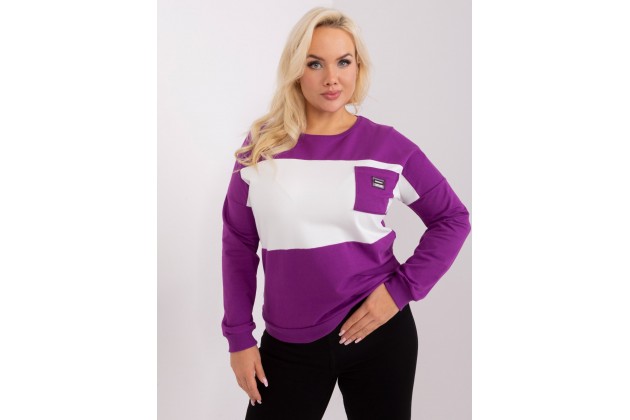 Sweat-shirt en coton avec poche - violet